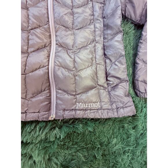 Marmot 800 Fill Down Puffer Jacket Youth S Gray Coat Full Zip Warm Bubble Hike - Picture 4 of 8